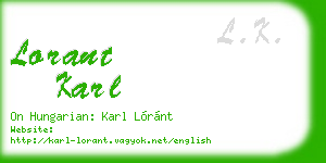 lorant karl business card