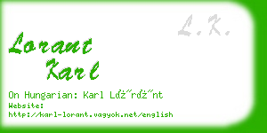 lorant karl business card